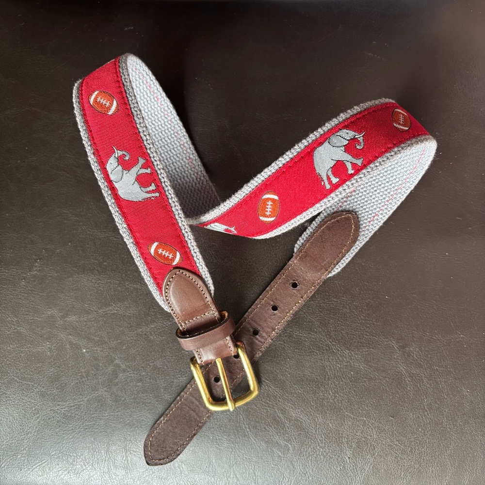 NOLA Couture, Red, Elephant & Football Design, Kids Club Belt, Size 28